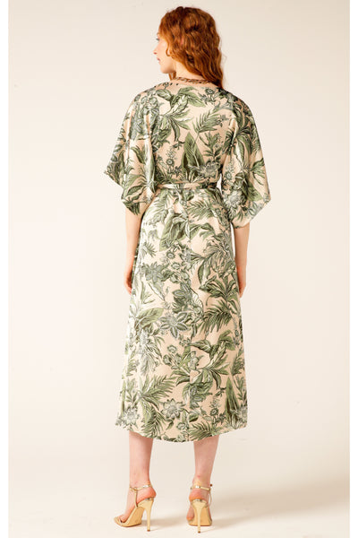 Monarch Wrap Dress - Olive Cream Floral