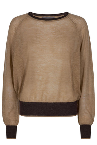 Halle Contrast Knit - Burro Camel