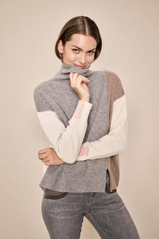 Layla Roll Neck Knit - Grey Melange