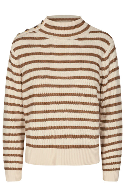 Lin Stripe Knit - Toasted Coconut