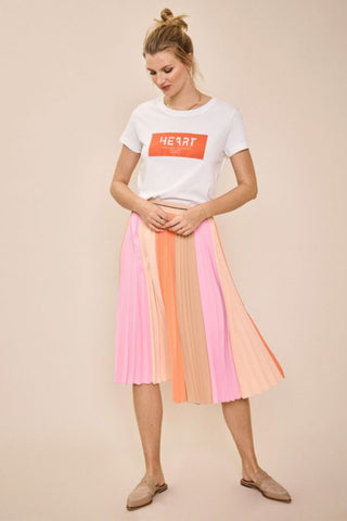 Plisse Block Skirt - Peach Parfait