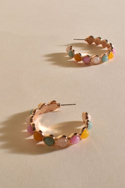 Moulded Stone Hoops - Pastel