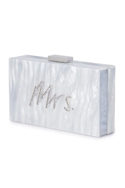 Mrs Acrylic Hardcase Clutch - Silver
