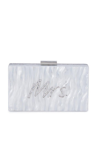 Mrs Acrylic Hardcase Clutch - Silver