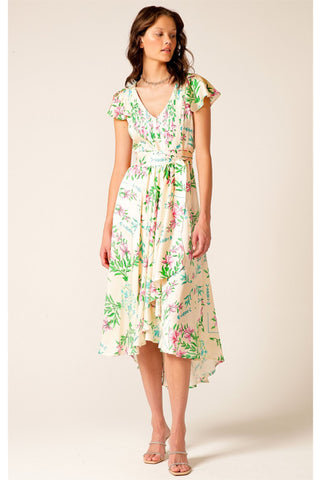 My Lady Loves Me Midi Dress - Pink Aqua Cream