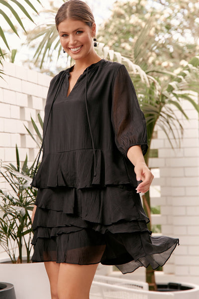 Nadia Sheer Dress - Black