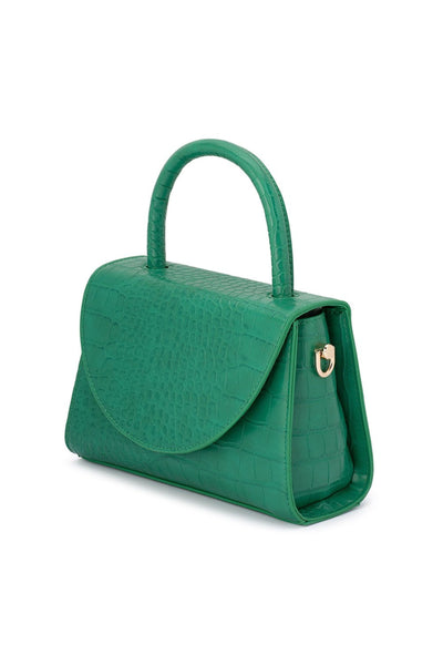 Nadia Top Handle Bag - Green Croc