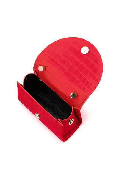 Nadia Top Handle Bag - Red Croc