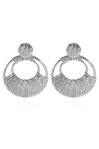 Nautica Weave Effect Earrings - Silver