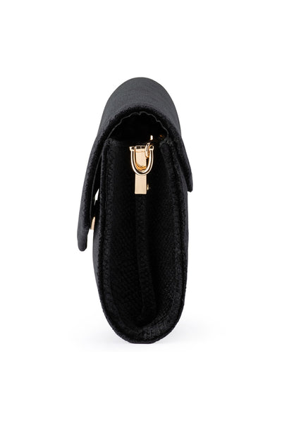Nicoletta Velvet Envelope Clutch - Black