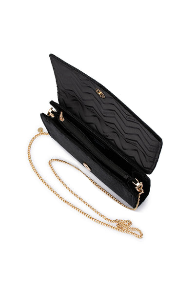 Nicoletta Velvet Envelope Clutch - Black