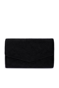 Nicoletta Velvet Envelope Clutch - Black