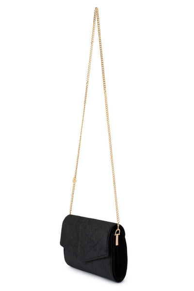 Nicoletta Velvet Envelope Clutch - Black