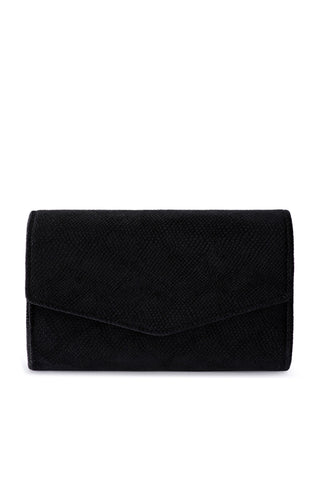 Nicoletta Velvet Envelope Clutch - Black