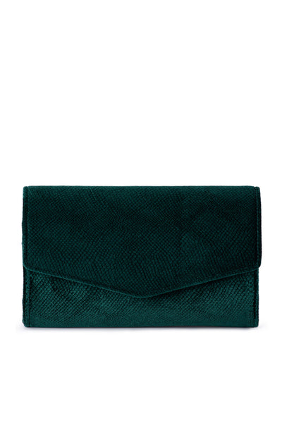 Nicoletta Velvet Envelope Clutch - Emerald