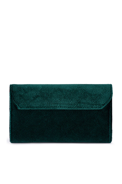 Nicoletta Velvet Envelope Clutch - Emerald