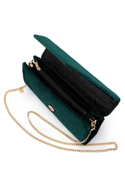Nicoletta Velvet Envelope Clutch - Emerald