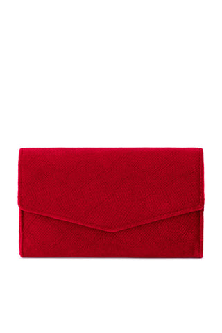 Nicoletta Velvet Envelope Clutch - Red