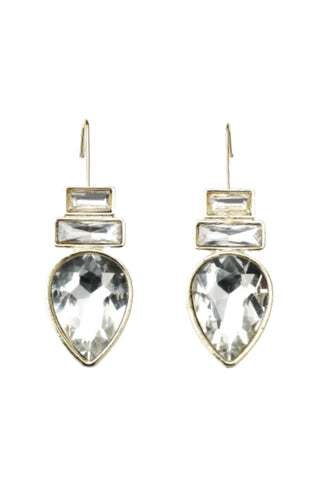 Nora Crystal Drop Earring - Silver
