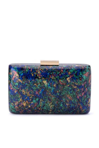 Buy Olga Berg Carsyn Mother of Pearl Acrylic Clutch Online. Statement Acrylic Metallic Evening Clutches Online Australia.