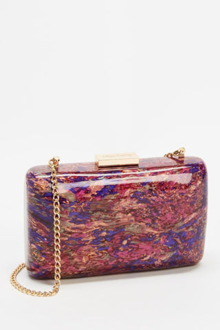 Carsyn Mother of Pearl Acrylic Clutch - Magenta