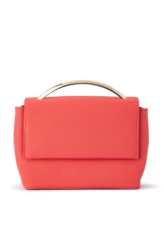 Clarissa Shoulder Bag with Top Handle - Coral