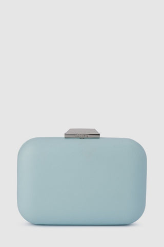 Olga Berg Lena Pebble Oval Clutch. Blue Clutches online Australia. Mint Clutches. Race Wear Online Australia.