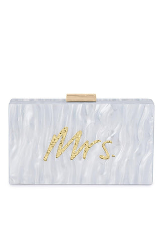 Mrs Acrylic Hardcase Clutch - Gold