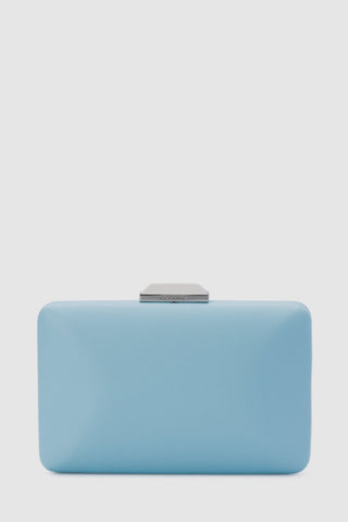 Buy Olga Berg Sonia Pebbled Textured Clutch in Blue. Light Blue Clutches online Australia.