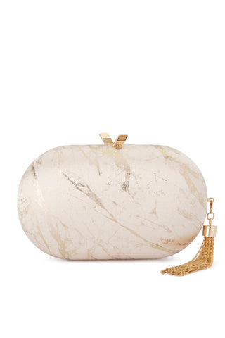 Trinna Tassel Clutch - Champagne Gold