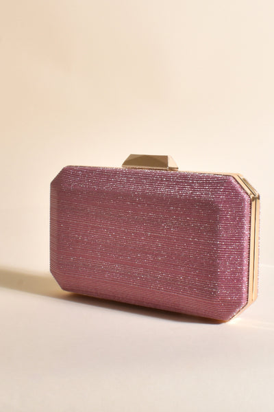 Opal Rectangle Structured Clutch - Pink