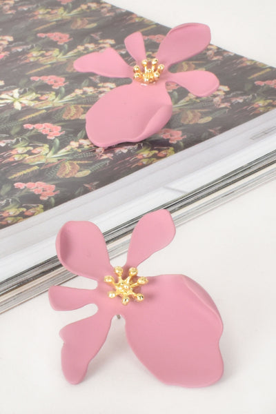 Orchid Stud Earrings - Light Pink