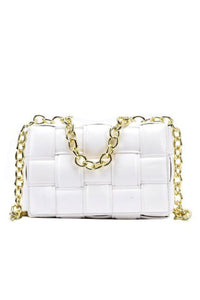 Padded Cassette Clutch Bag - White