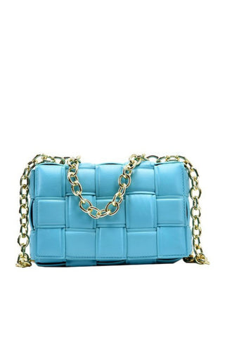 Padded Cassette Clutch Bag - Aqua Blue