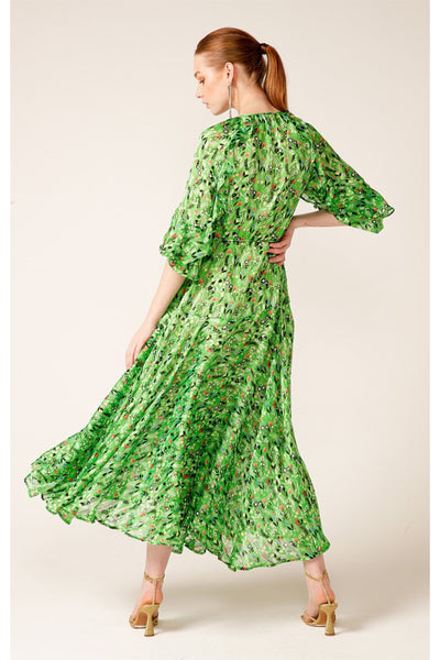 Paradise Maxi Dress - Green Mini Floral