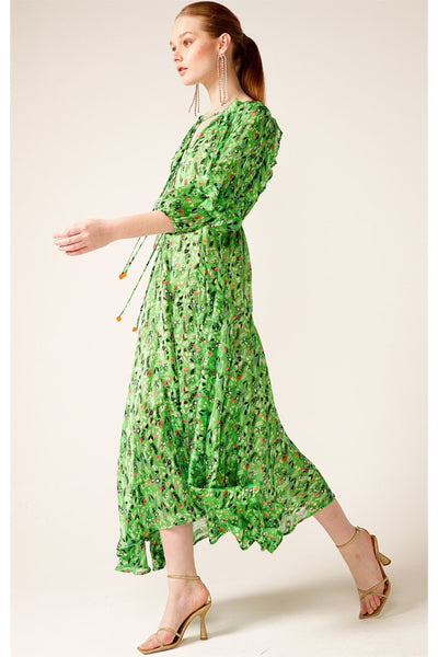 Paradise Maxi Dress - Green Mini Floral