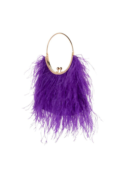 Penny Feathered Frame Bag - Purple