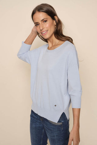 Pitch 3/4 Sleeve Knit - Skyway Blue