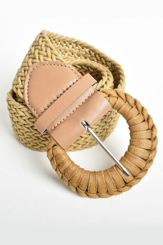 Plait Weave Byron Belt - Camel