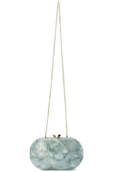 Quartz Oval Clutch - Jade Blue