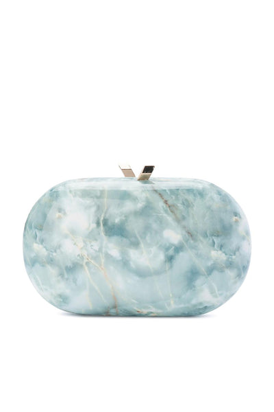 Quartz Oval Clutch - Jade Blue