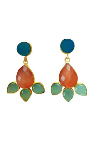 Rashida Earring - Orange and Sage