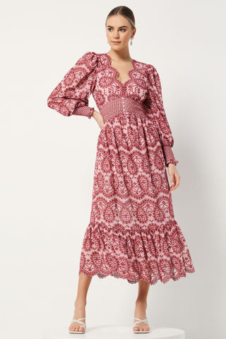 Raya Dress - Burgundy