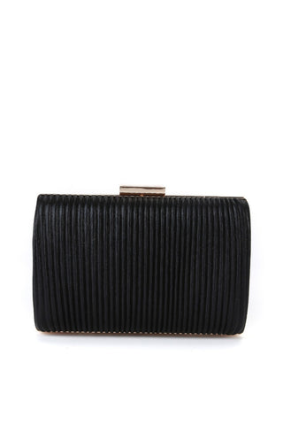 Ripple Textured Classic Clutch - Black
