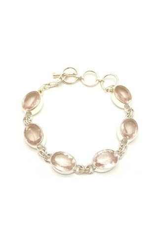 Rose Quartz Silver 925 Bracelet