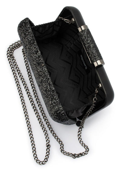 Rosie Glitter Clutch - Black