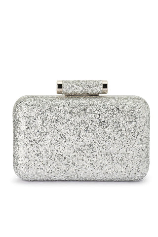 Rosie Glitter Clutch - Silver