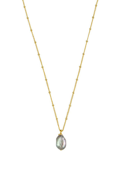 Rylee Pearl Necklace - Grey