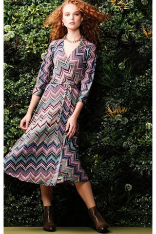 Cecile Jersey Wrap Dress - Zig Zag