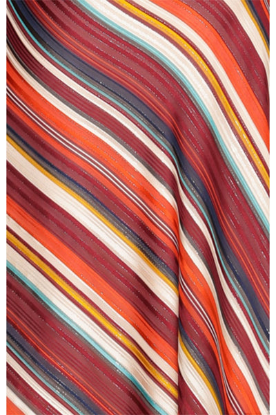 Goma Long Sleeve Wrap Midi - Multi Lurex Stripe